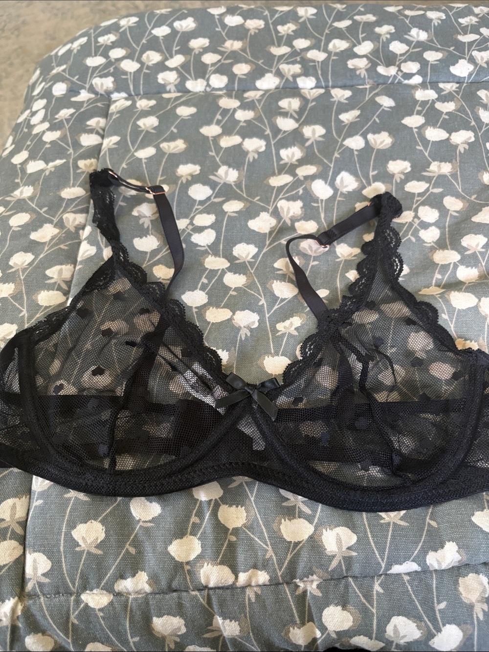 7️⃣3️⃣1️⃣ Sheer Black Lace Underwire Bralette - Women's Intimates